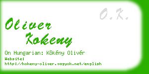 oliver kokeny business card