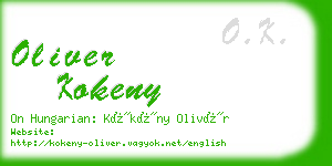 oliver kokeny business card